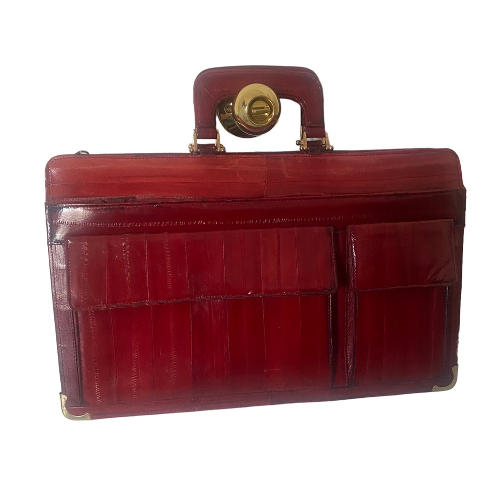 Vtg New Genuine EEL Leather Briefcase